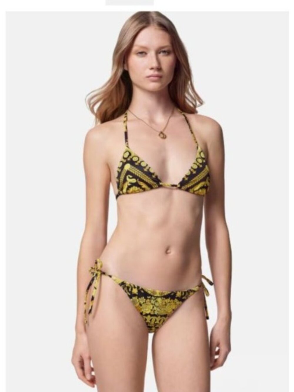 Versace black and gold barocco bikini Size 3
